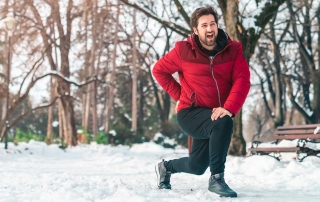 Men in cold weather with back pain