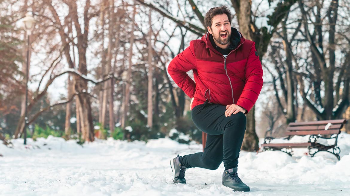Men in cold weather with back pain